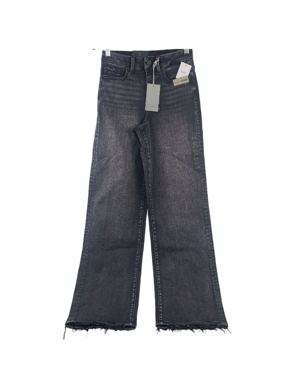 NEW Buckle Black Women's Wide Leg Jeans Slim Fit High Rise Black Frayed Sz 26x32